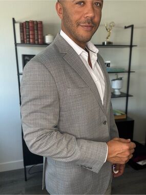 Nordstrom Rack Men's Gray Plaid Blazer - Slim Tailored Fit